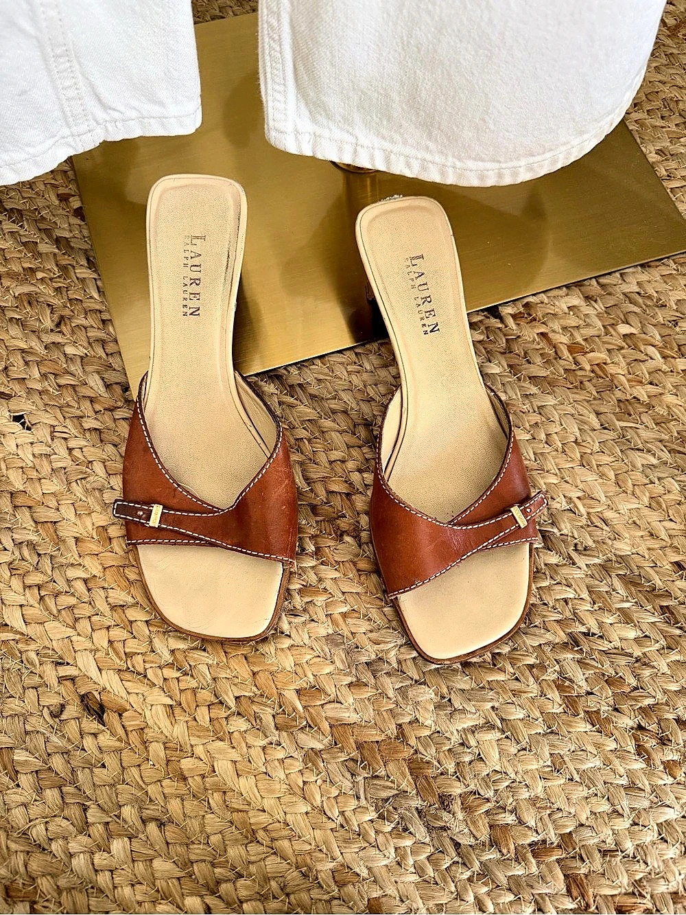 Lauren Ralph Lauren Brown Buckle Heels